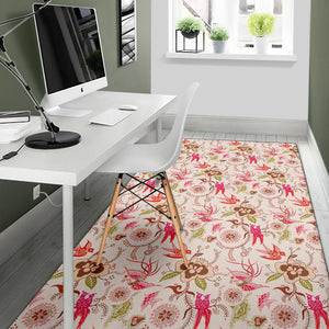 Swallow Pattern Print Design 01 Area Rug