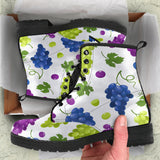 Grape Pattern Leather Boots