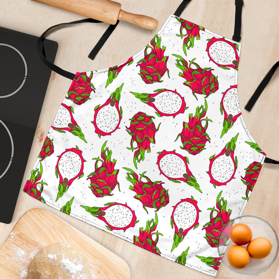 Dragon Fruits White Background Adjustable Apron