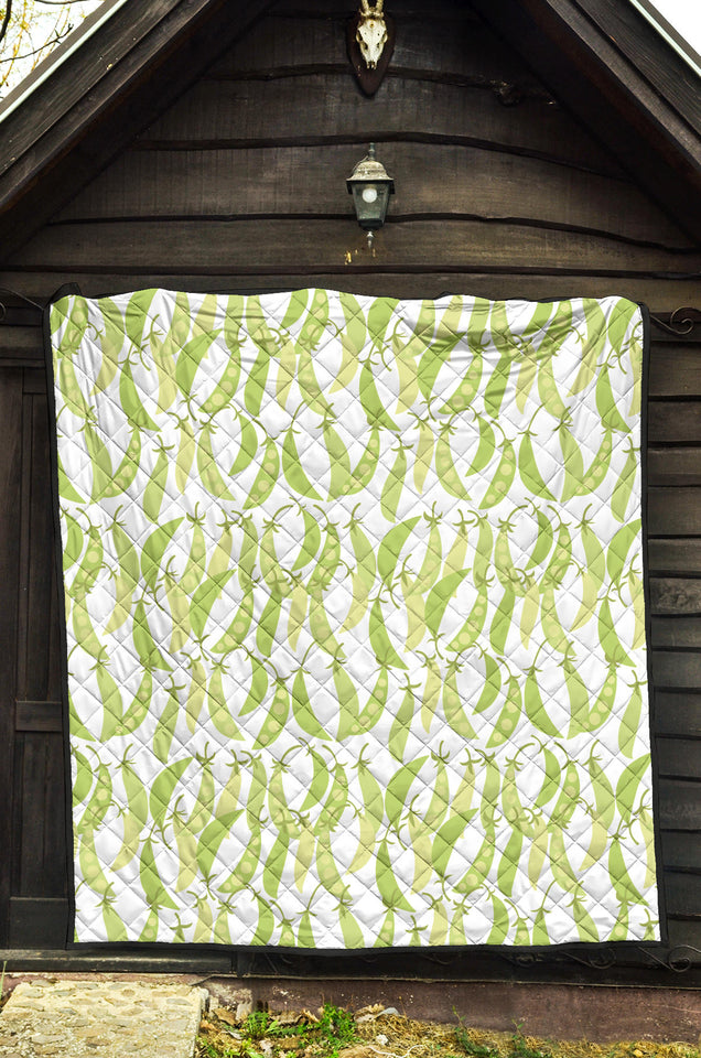 Green Peas Pattern Print Design 03 Premium Quilt