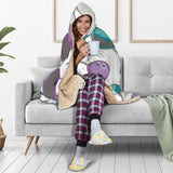 Bowling Ball And Pin Gray Background Hooded Blanket