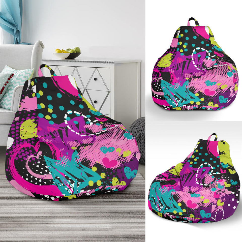 Heart Dot Wave Star Creative Design Pattern Bean Bag Cover