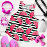 Watercolor paint textured watermelon pieces Women Racerback Tank Top