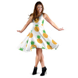 Pineapples Pattern Sleeveless Midi Dress