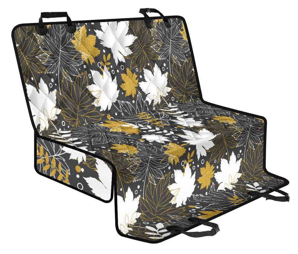 Beautiful Gold Autumn Maple Leaf Pattern Dog Car Seat Covers