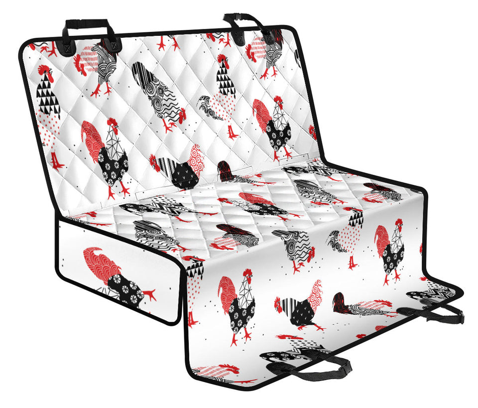 Cool Rooster Chicken Cock Floral Ornament Background Dog Car Seat Covers