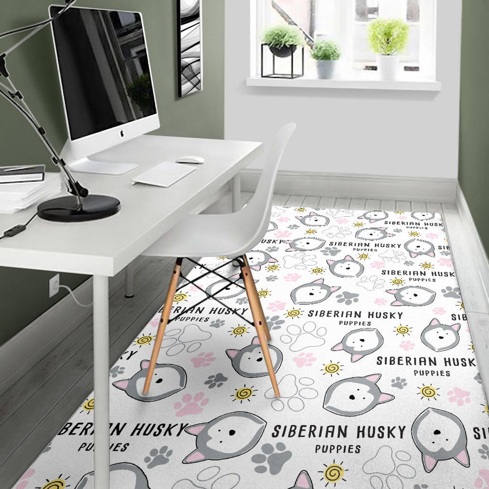 Siberian Husky Design Pattern Area Rug