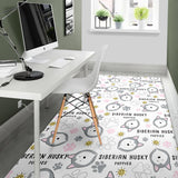 Siberian Husky Design Pattern Area Rug