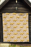 Rhino Yellow Theme Pattern Premium Quilt