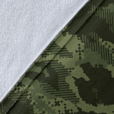 Digital Green Camo Camouflage Pattern Premium Blanket