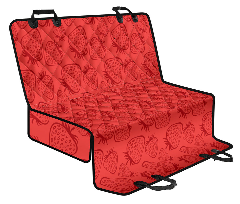 Strawberry Pattern Red Background Dog Car Seat Covers