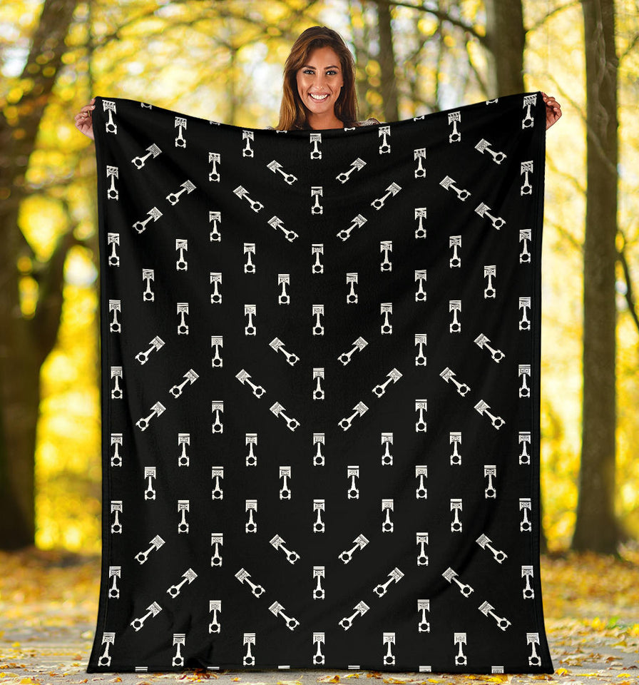 Engine Piston Black Theme Pattern Print Design 03 Premium Blanket