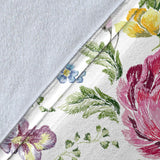 Hand Drawn Butterfly Rose Premium Blanket
