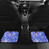 White Bengal Tigers Pattern Front And Back Car Mats