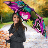 Heart Dot Wave Star Creative Design Pattern Umbrella