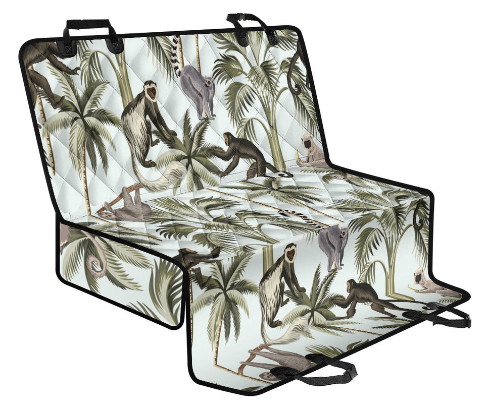 Monkey Sloth Lemur Palm Trees Pattern Dog Car Seat Covers