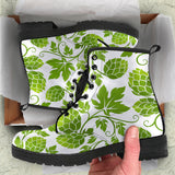 Hop Design Pattern Leather Boots