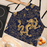 Gold Dragon Pattern Adjustable Apron