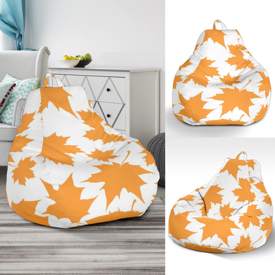 Orange Maple Leaf Pattern Bean Bag Cover