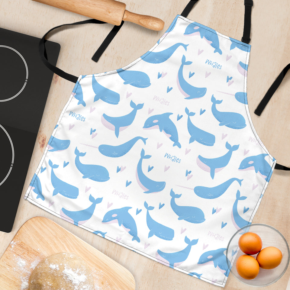 Blue Whale Pattern Adjustable Apron