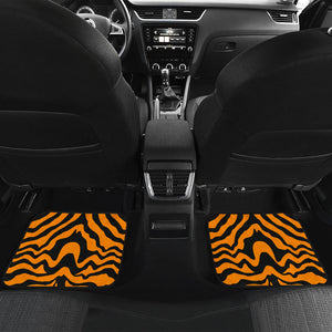 Bengal Tigers Skin Print Pattern Front And Back Car Mats