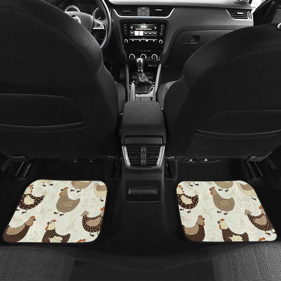 Cute Rooster Chicken Cock Front And Back Car Mats