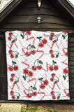 Hand Drawn Cherry Pattern Premium Quilt