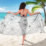 Spider Web Cobweb Pattern White Background Sarong