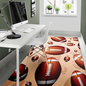 American Football Ball Design Pattern Area Rug