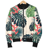 Heliconia Flowers, Palm And Monstera Leaves Women'S Bomber Jacket