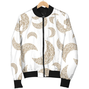 Cool Gold Moon Abstract Pattern Women'S Bomber Jacket