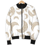 Cool Gold Moon Abstract Pattern Women'S Bomber Jacket