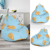 Brown Cute Pomeranian Blue Blackground Bean Bag Cover