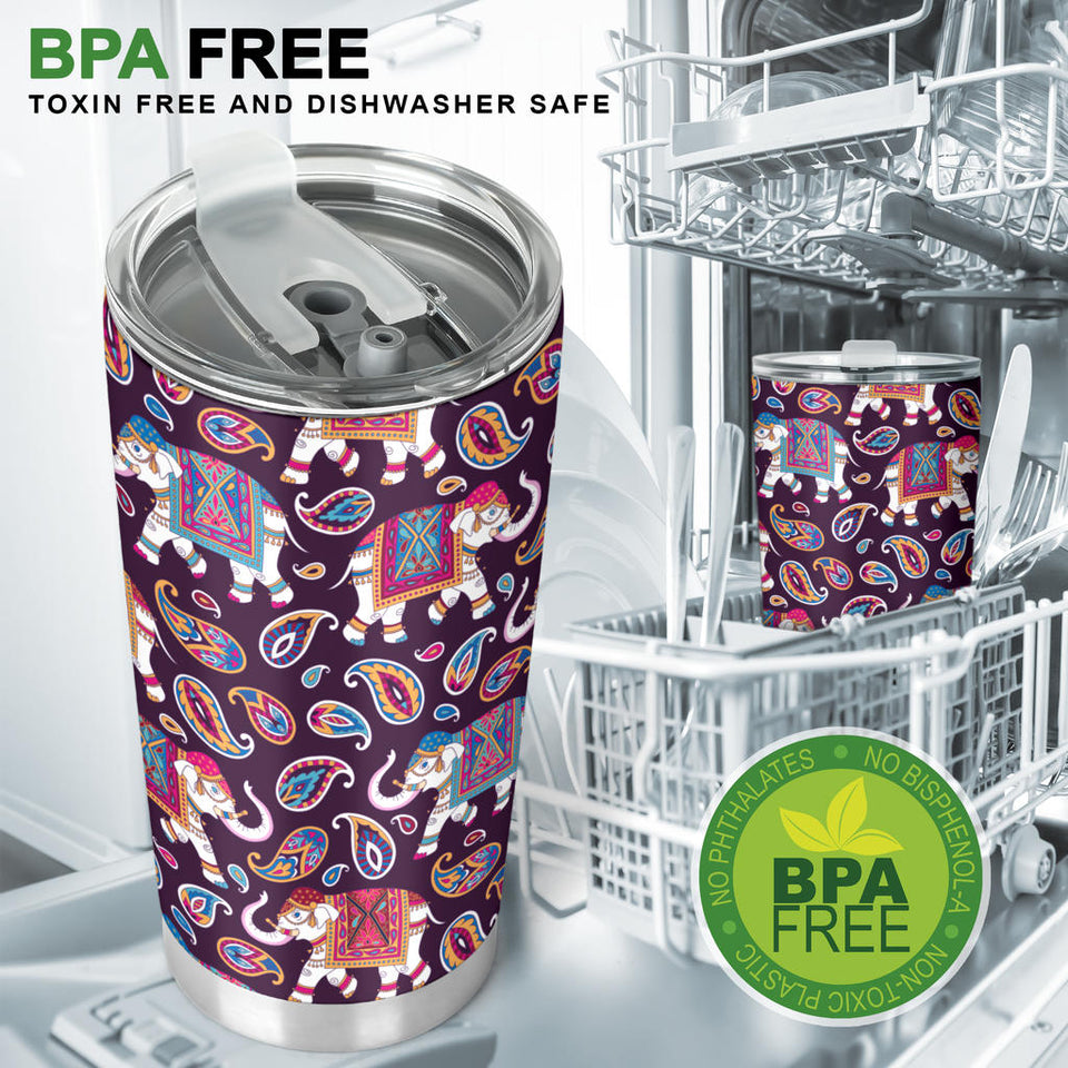 Elephant Indian Style Ornament Pattern Tumbler