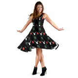 Deer Christmas New Year Pattern Argyle Sleeveless Midi Dress