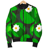 Frog Waterlily Pattern Women'S Bomber Jacket