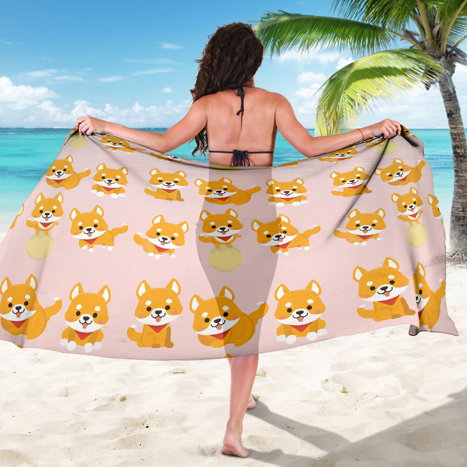 Cute Shiba Inu Dog Pattern  Sarong