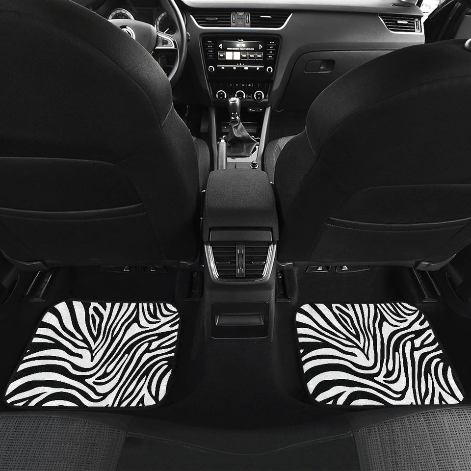 Zebra Skin Pattern Front And Back Car Mats