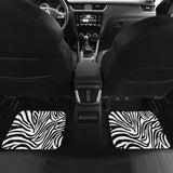 Zebra Skin Pattern Front And Back Car Mats