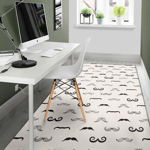 Mustache Beard Pattern Print Design 05 Area Rug