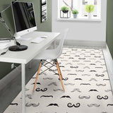 Mustache Beard Pattern Print Design 05 Area Rug