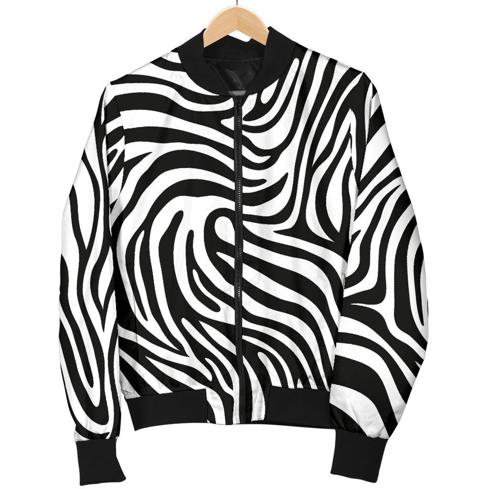 Zebra Skin Pattern Women'S Bomber Jacket