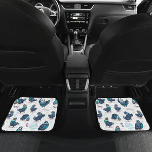 Pigeon Pattern Print Design 02 Front and Back Car Mats