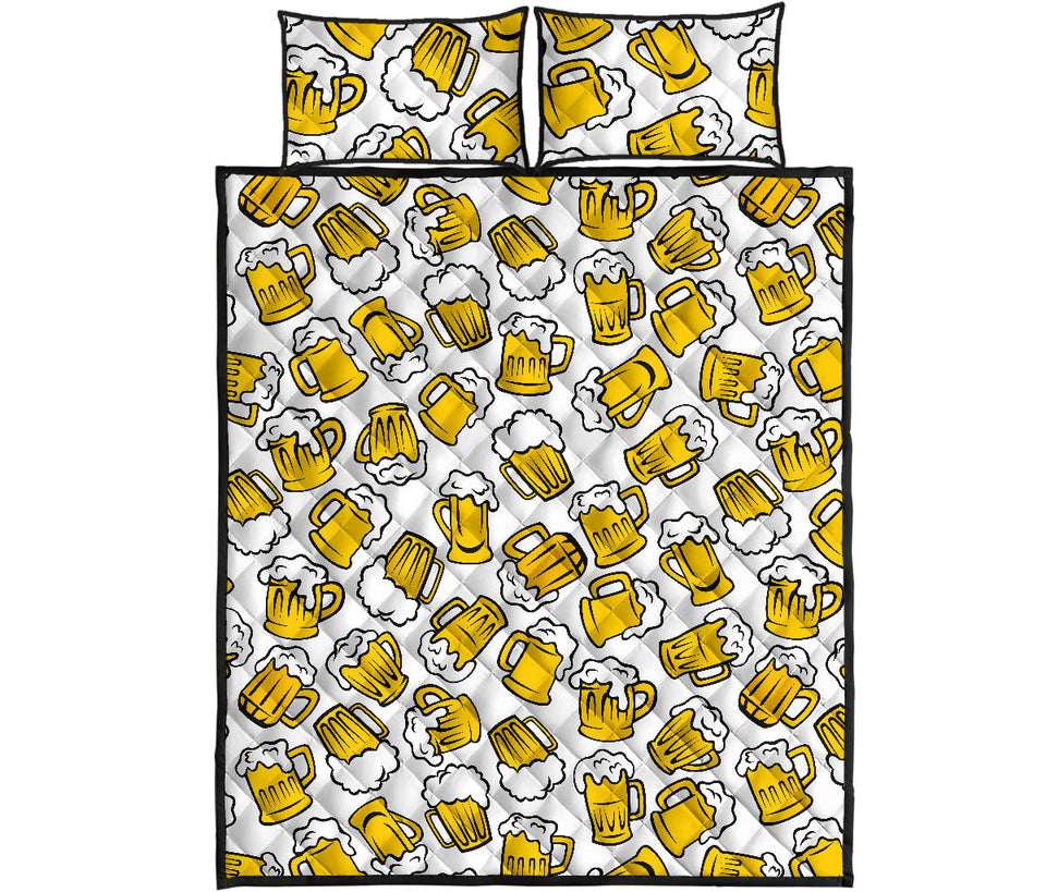 Beer design pattern Quilt Bed Set
