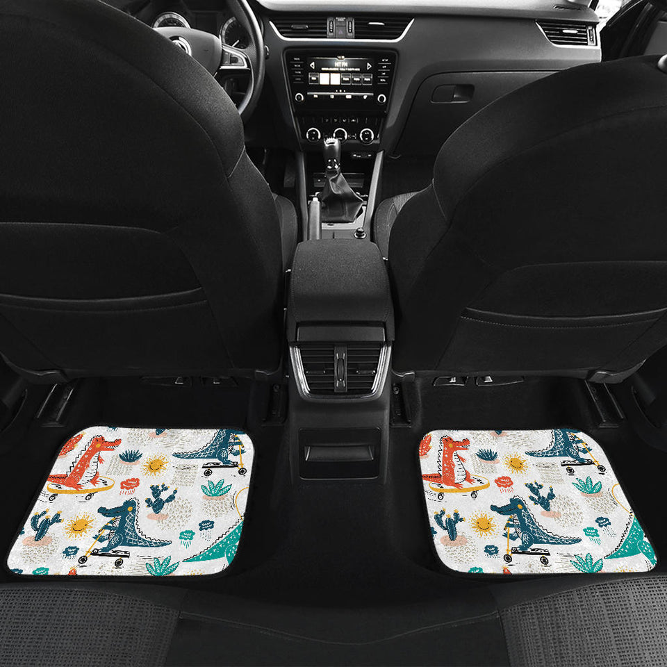 Cute Crocodile Pattern Front And Back Car Mats