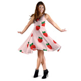 Strawberry Beautiful Pattern Sleeveless Midi Dress