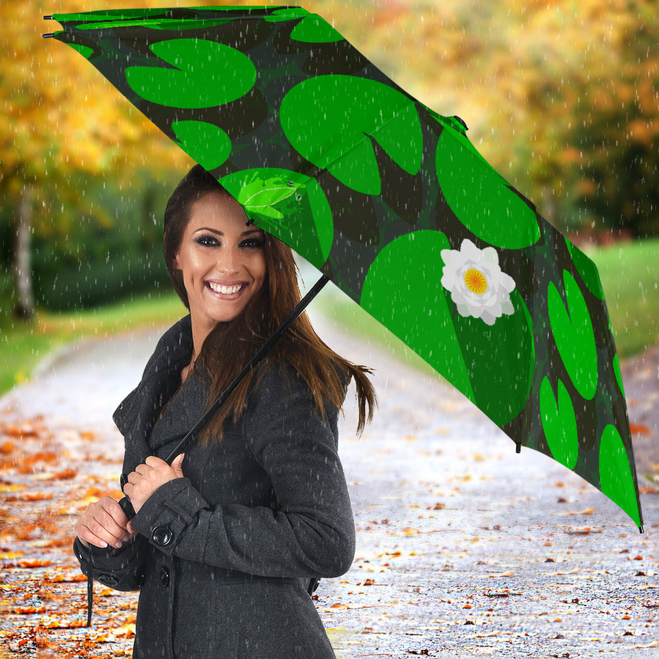 Frog Waterlily Pattern Umbrella