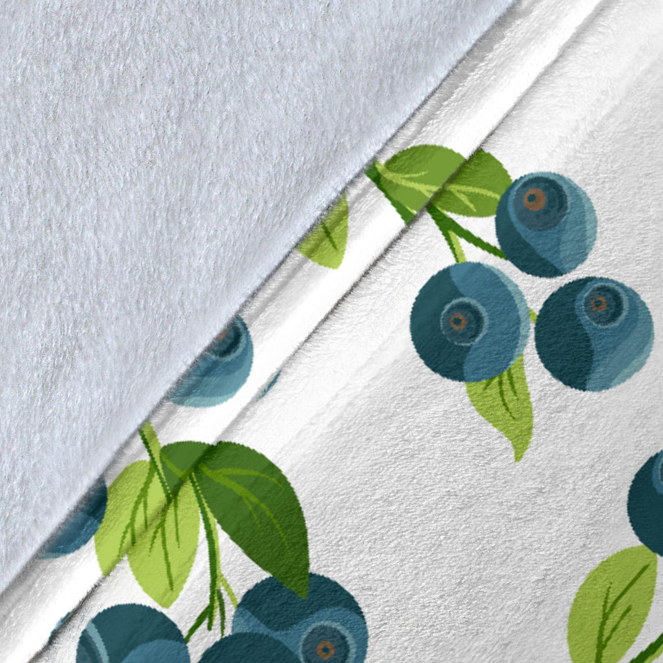 Blueberry White Background Premium Blanket