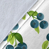 Blueberry White Background Premium Blanket