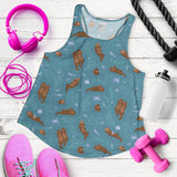 Sea otters pattern Women Racerback Tank Top